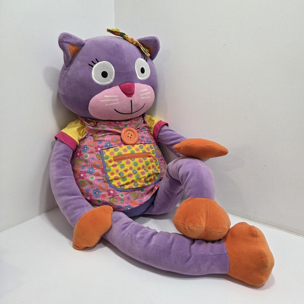 ALEX Toys Developmental Giant Plush Cat Teach Me to Dress Purple (Approx 42")